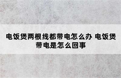 电饭煲两根线都带电怎么办 电饭煲带电是怎么回事